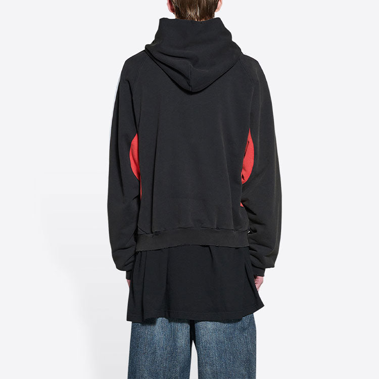 Balenciaga x adidas Fleece Hoodie Slim Fit 'Black Red' 712395TNVA81003