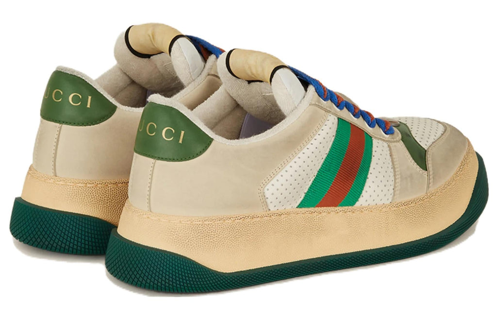 Gucci Screener GG Leather Sneakers 'Beige Green Blue' 756465-0YIA0-9547