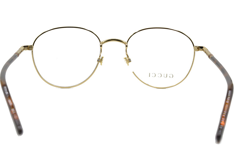 Gucci Round Frame Color Enamel Ribbon Element Optical Glasses Frame Sub-Edition Black/Golden GG0392O-002