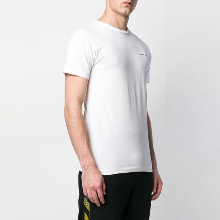 Off-White Chest Alphabet Logo Slim Fit Short Sleeve White OMAA027S191850220110