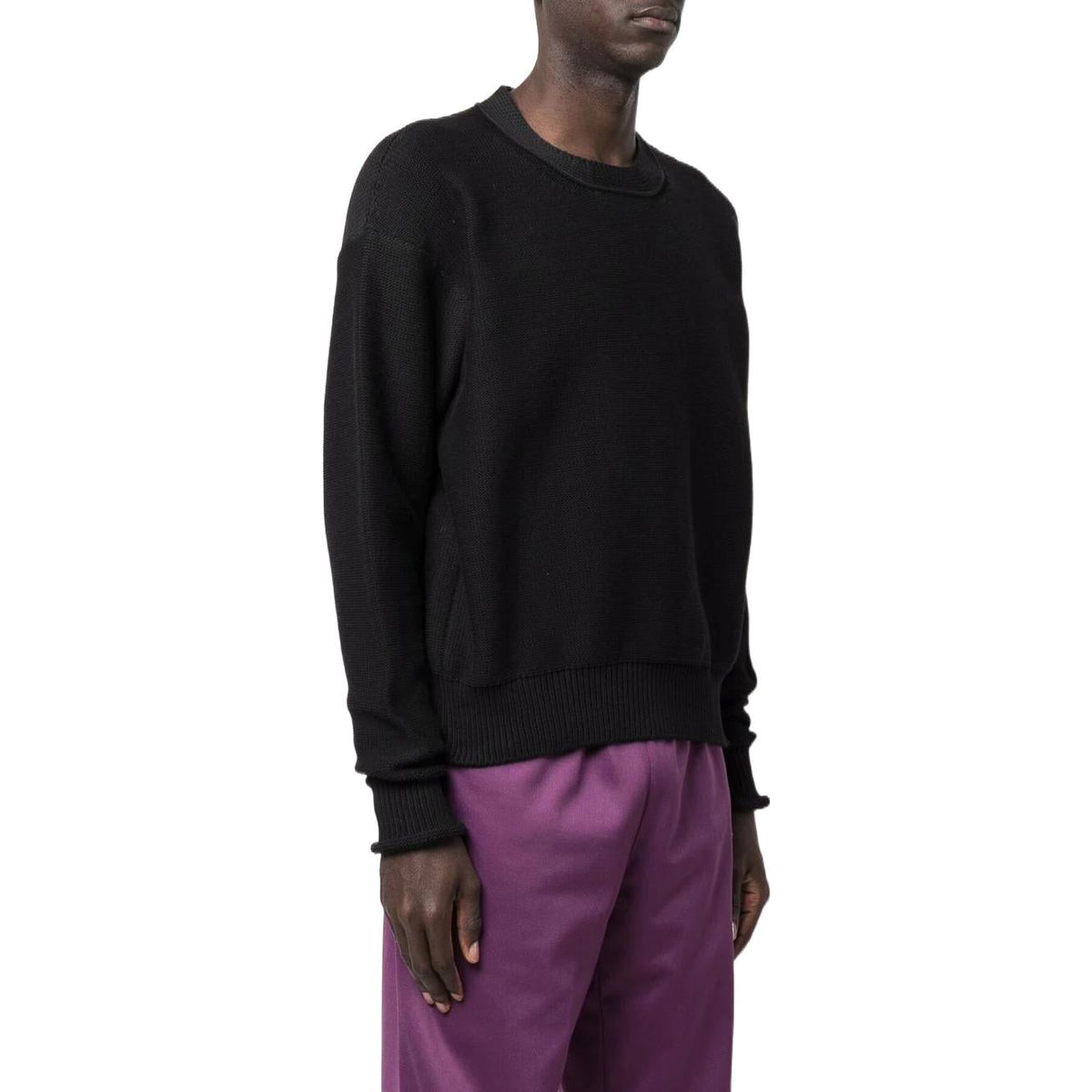 Off-White Wave Crew Neck Jumper 'Black' OMHE107S22KNI0021010