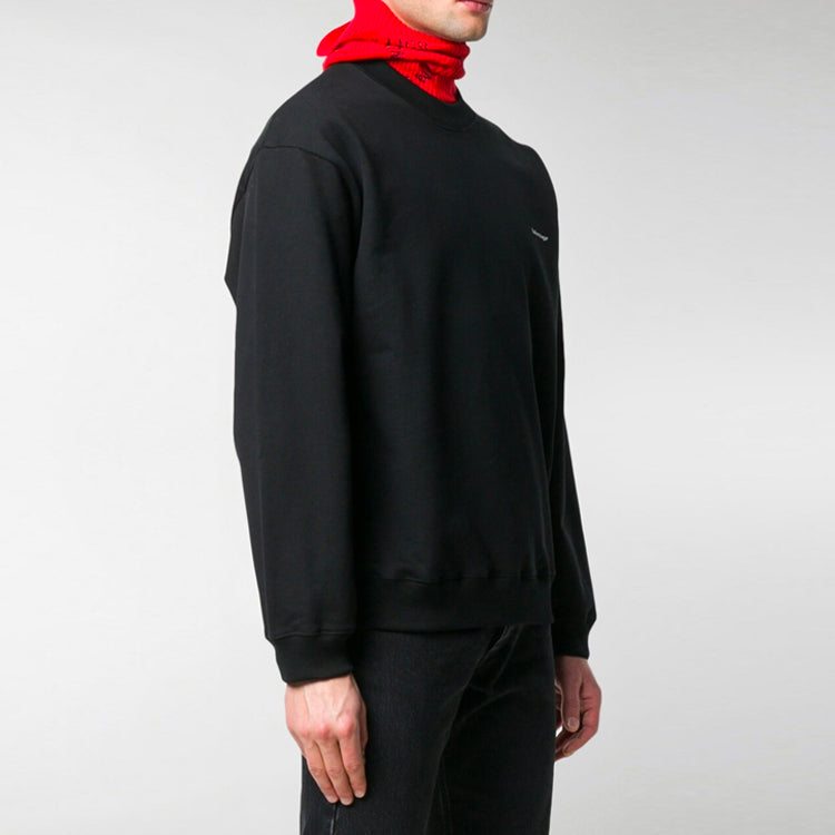 Balenciaga Small Contrast Logo Print Crewneck Sweatshirt 'Black White' 556147TYK271000