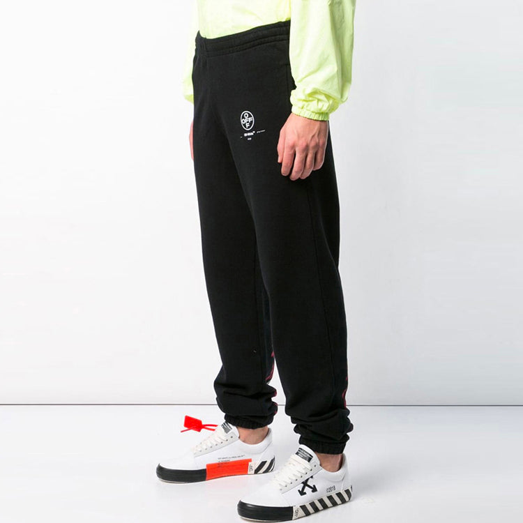 Off-White MENS Black Cotton Tracksuit Bottoms Black OMCH014R190030151028