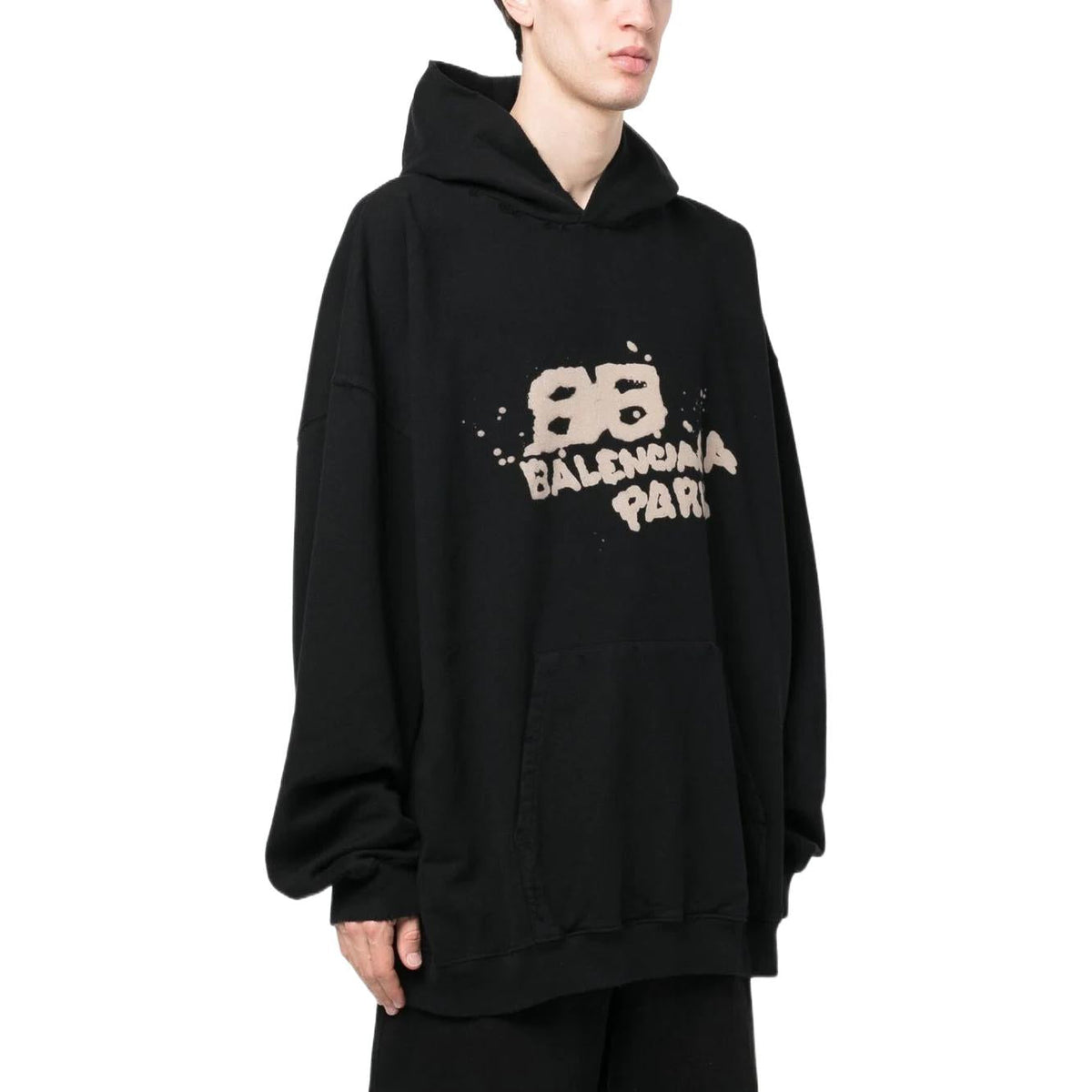 Balenciaga Hand-Drawn BB Icon Hoodie Large Fit 'Black' 620973TNVQ11059