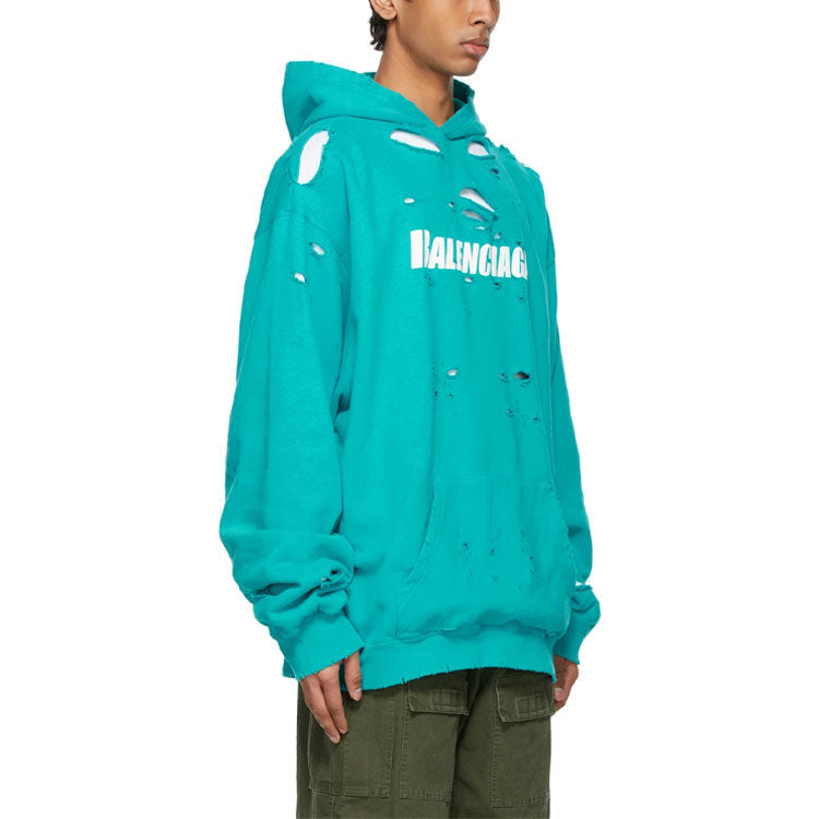 Men's Balenciaga SS21 Classic Alphabet Printing Hole Sky Blue 659403TKVB64661