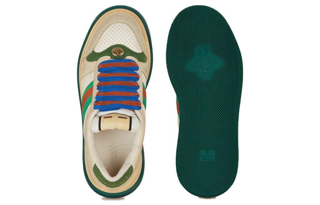 Gucci Screener GG Leather Sneakers 'Beige Green Blue' 756465-0YIA0-9547