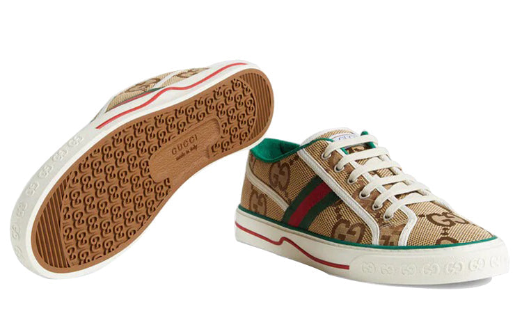 Gucci Tennis 1977 Shoes 'Beige Red Green' 677651-UKO70-2584