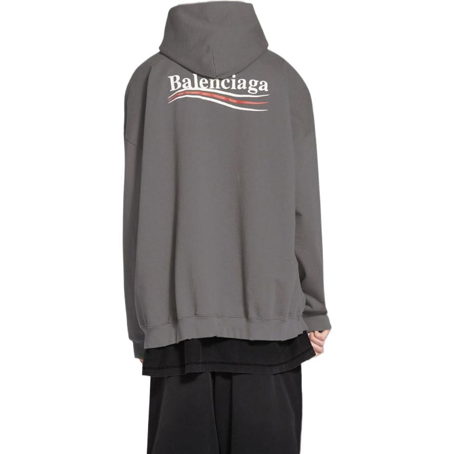 Balenciaga Political Campaign Large Fit Hoodie 'Grey' 620973TNVG6