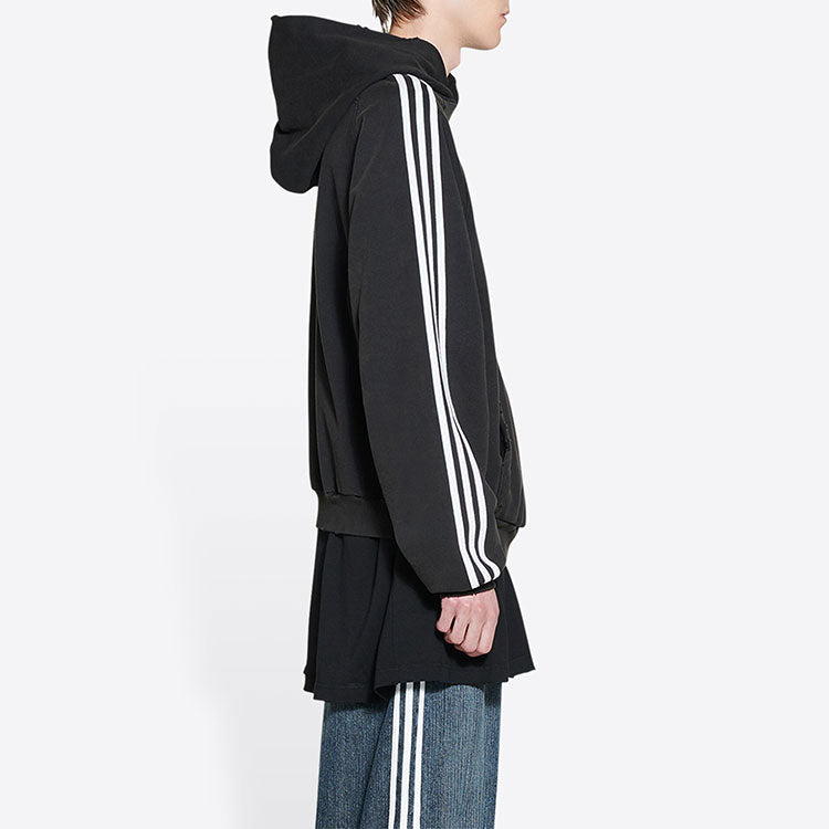 Balenciaga x adidas Fleece Hoodie Slim Fit 'Black Red' 712395TNVA81003