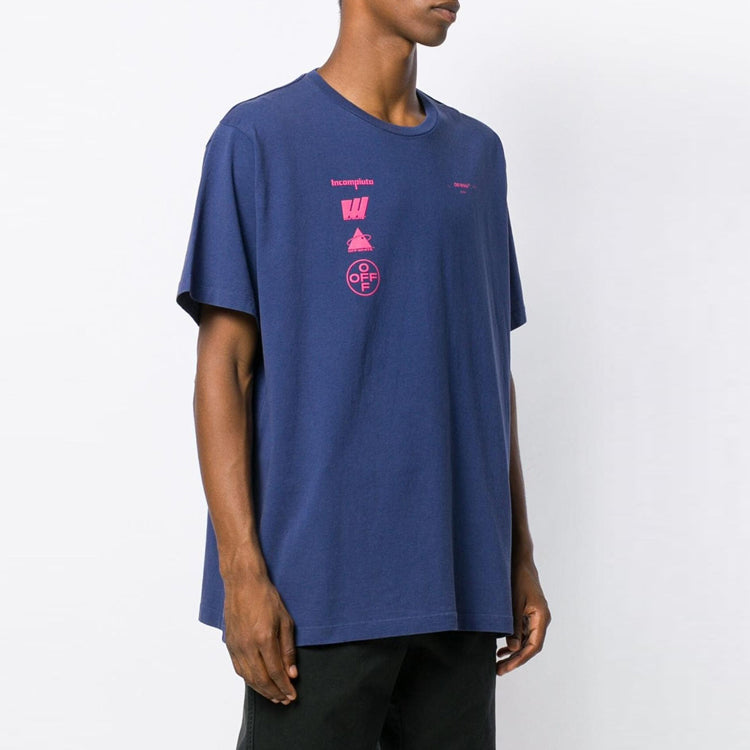 Off-White Mariana Painting Applique Short-sleeve Tee Men's Blue OMAA038E191850053088
