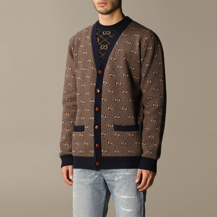 Gucci Stripe Wool Knitting Cardigan Brown 630412-XKBFZ-4314