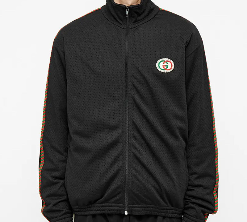 Gucci Mesh Oversize Jacket With Patch 'Black/Multicolor' 599359-XJB1N-1082