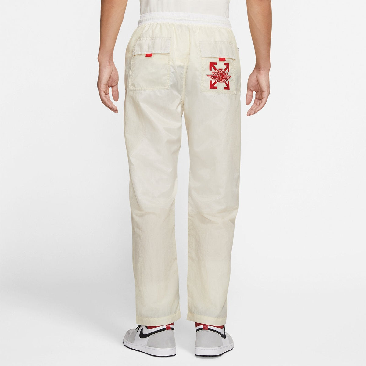 Air Jordan x Off-White Logo Printing Sports Long Pants 'Cream White' DB4250-233