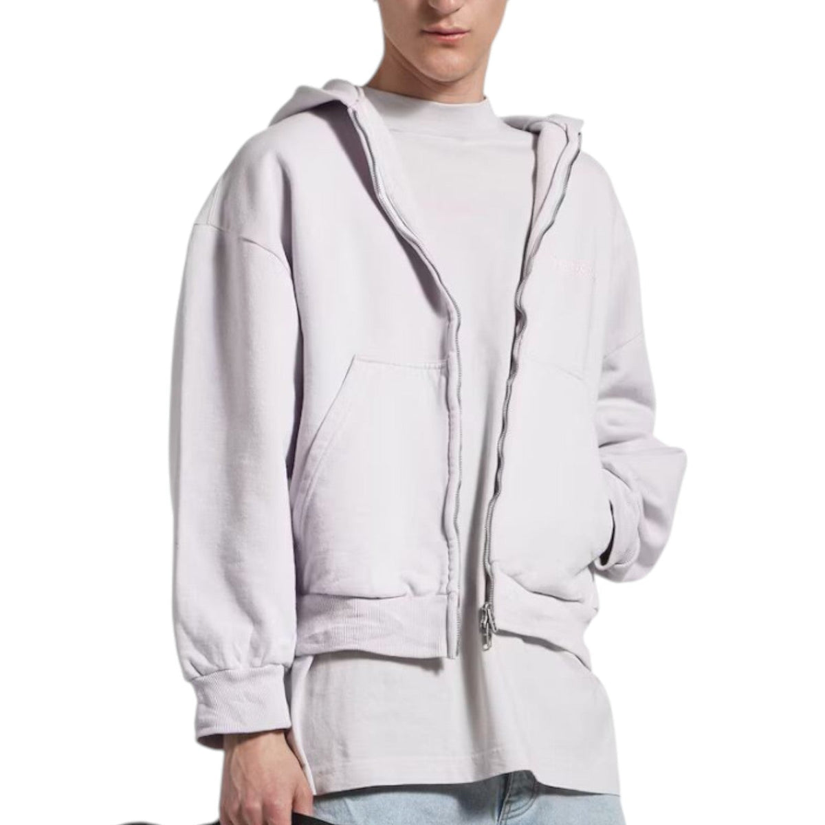 Balenciaga Back Zip-up Hoodie Regular Fit 'Dirty White baby-pink' 803264TSVP12420