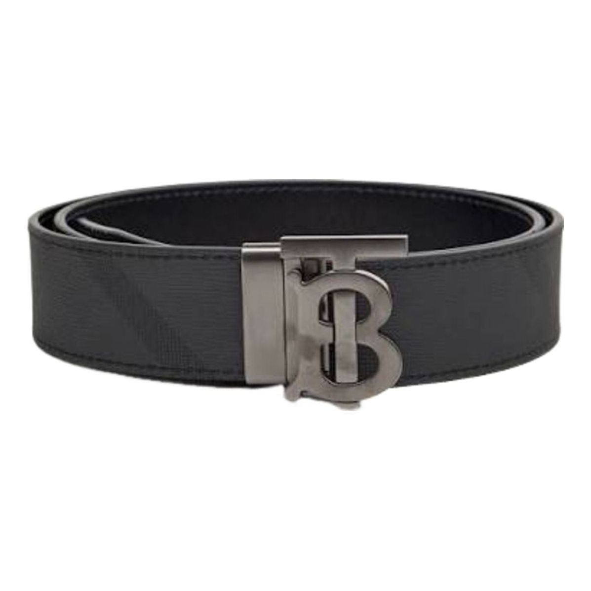 Burberry 26FW Check Reversible Belt 'Charcoal' 8125337