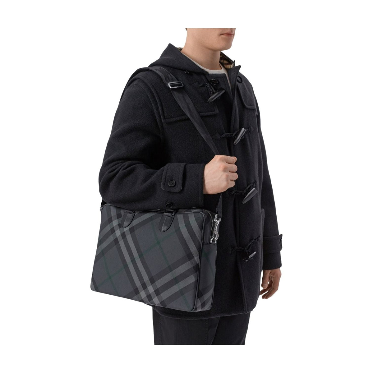Burberry Grid Briefcase 'Charcoal' 8116532
