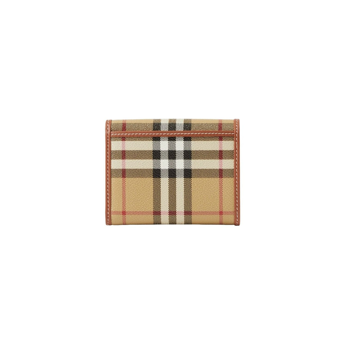 (WMNS) Burberry 25 Small Check Folding Wallet 'Archive Beige Briar Brown' 81098001