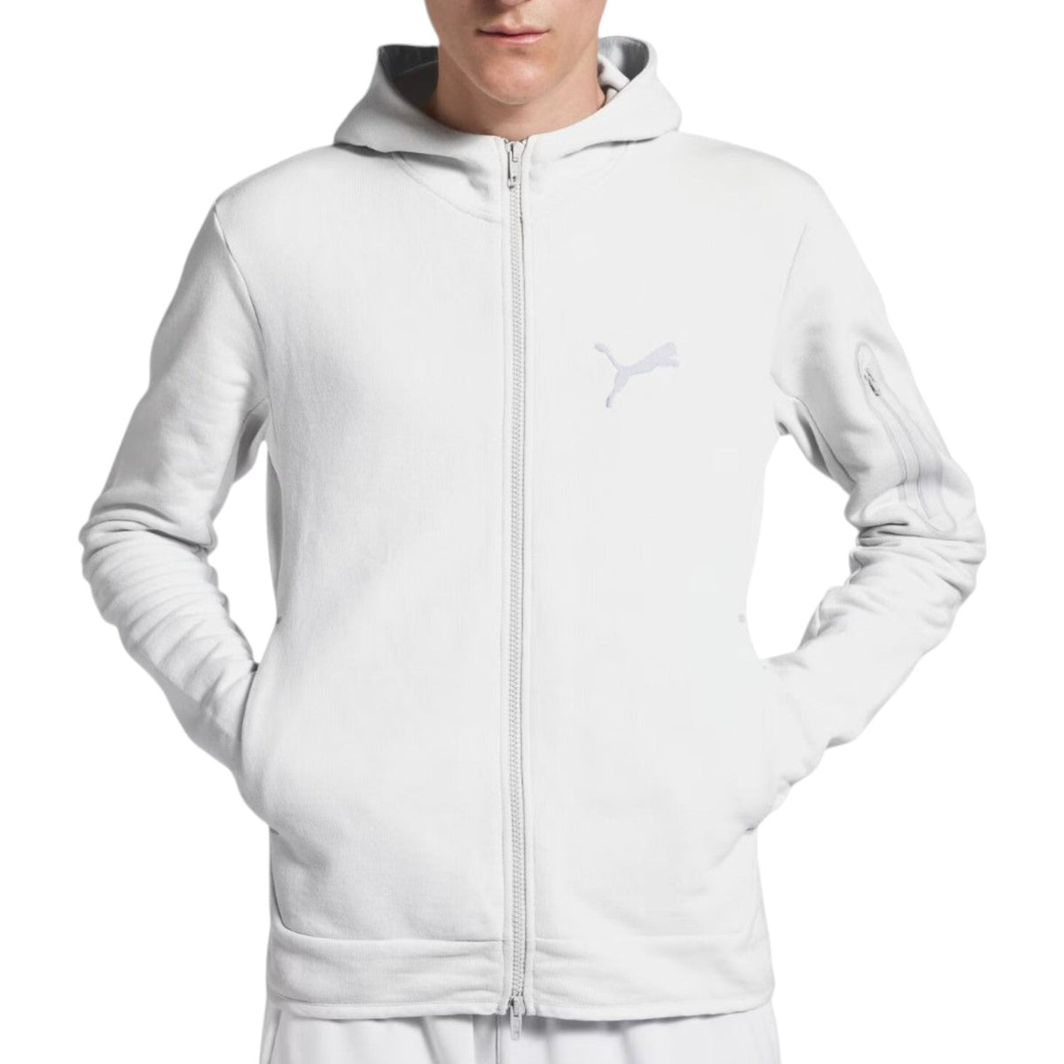 Balenciaga x Puma Hooded Fitted Tracksuit Jacket 'White' 846990TTVA49060