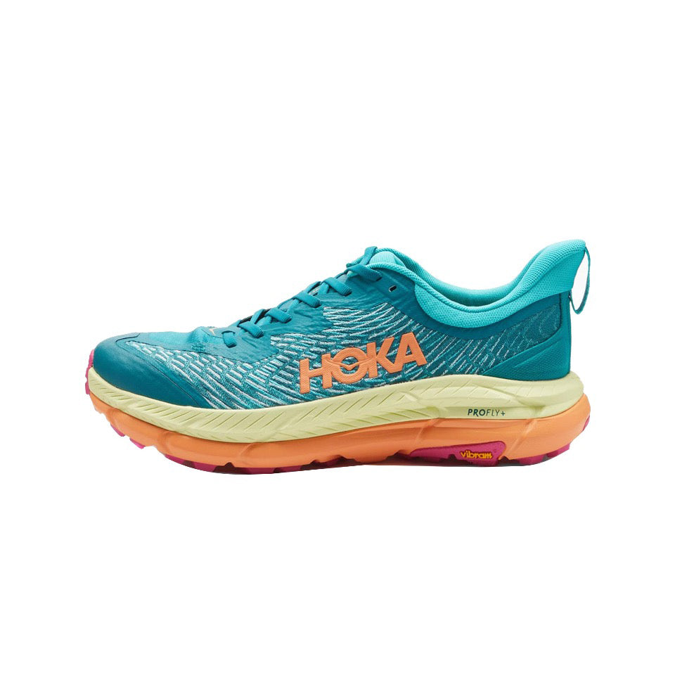 HOKA Mafate Speed 4 – Teal, Peach & Pale Yellow