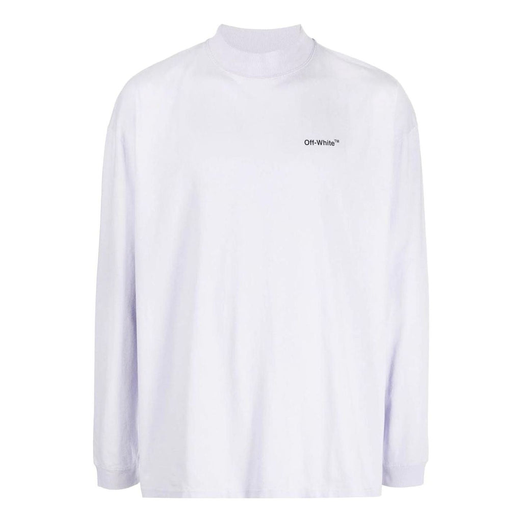 Men's Off-White FW22 Solid Color Arrow Pattern Logo Printing Round Neck White OMAB032F22JER0013610