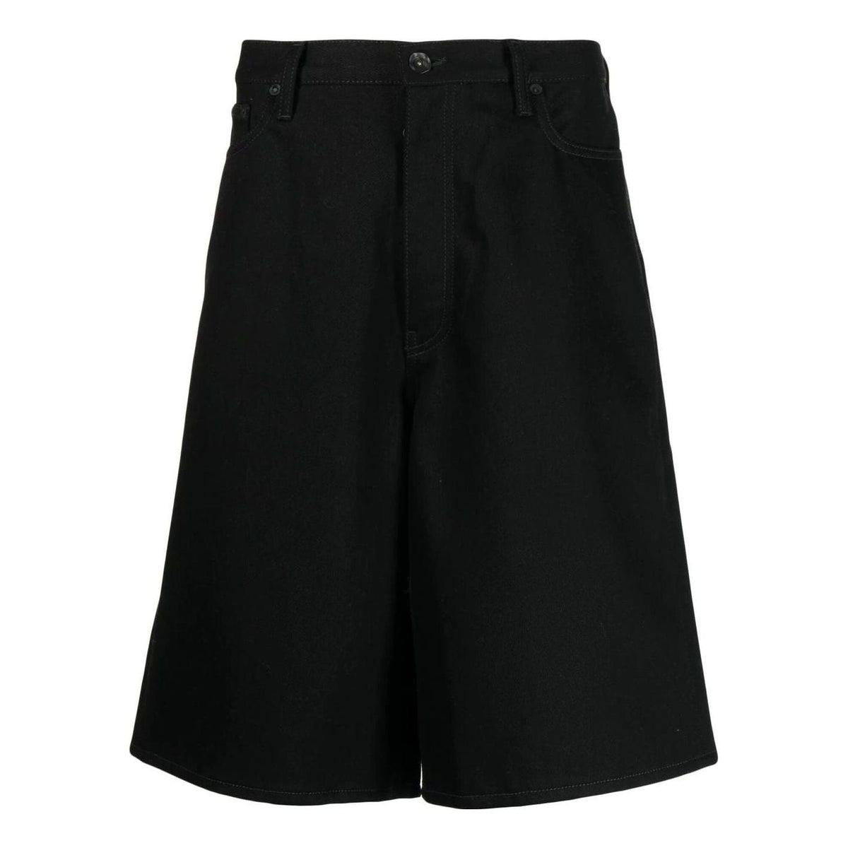 Off-White Logo-Print Knee-Length Shorts 'Black' OMYC010C99DEN0011001