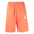 Men's Off-White SS22 Brand Logo Printing Elastic Waistband Straight Shorts Ordinary Version Orange OMCL001S22FAB0012001