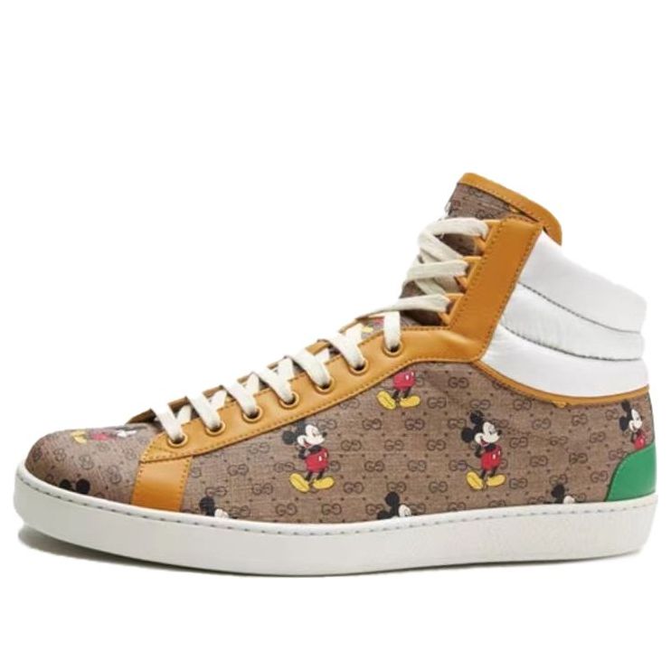 Gucci X Disney Mickey Mouse GG Sneakers 'Brown Yellow' 603698-HWU70-8485