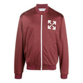 Men's Off-White FW22 Arrow Pattern Printing Zipper Casual Jacket Loose Fit Red OMBD037F22FAB0022801