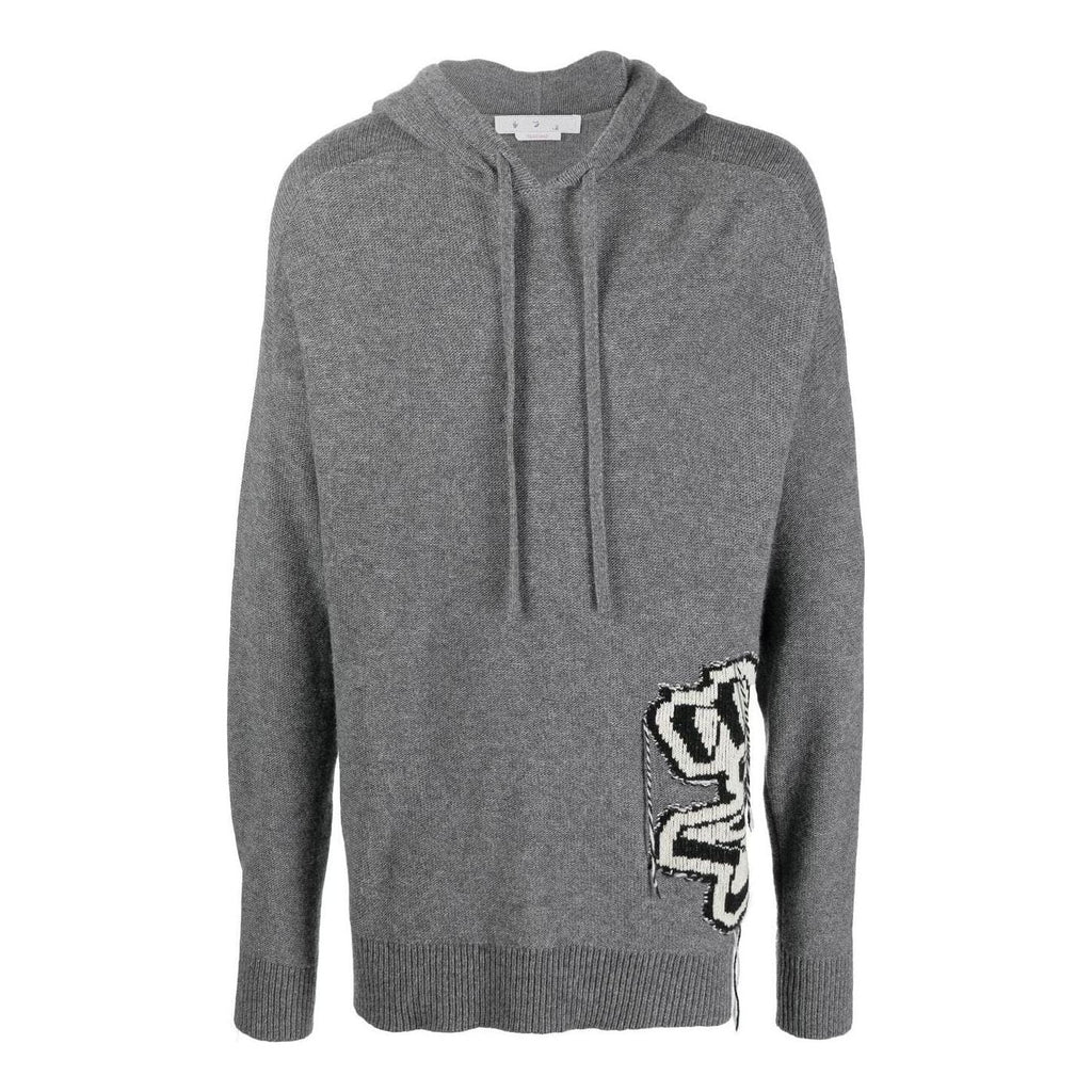 Off-White Intarsia Knit Hoodie OMHA155F22KNI0010610