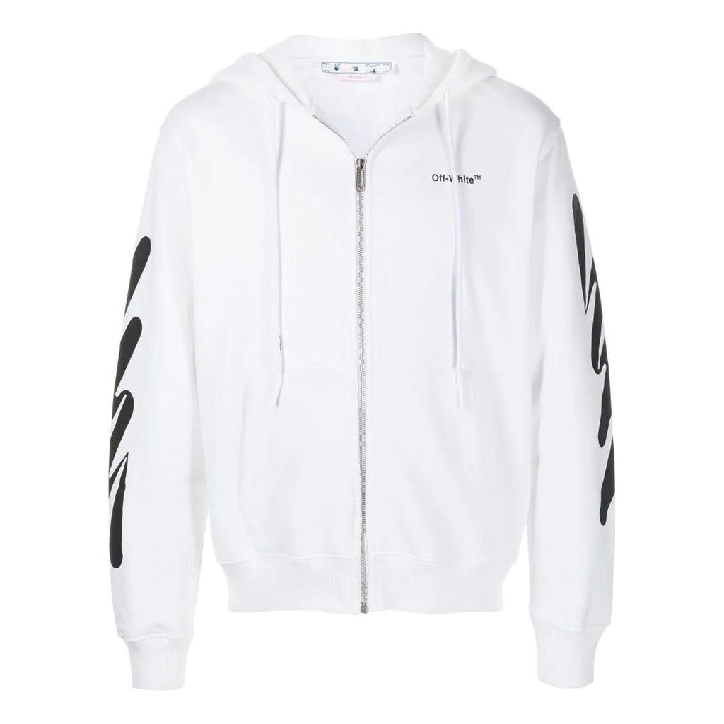 Off-White Wave Diag Print Zip-Up Hoodie OMBE013S22FLE0040110