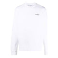 Men's Off-White FW22 Logo Printing Round Neck Long Sleeves Pullover Loose Fit White OMBA057F22FLE0110110