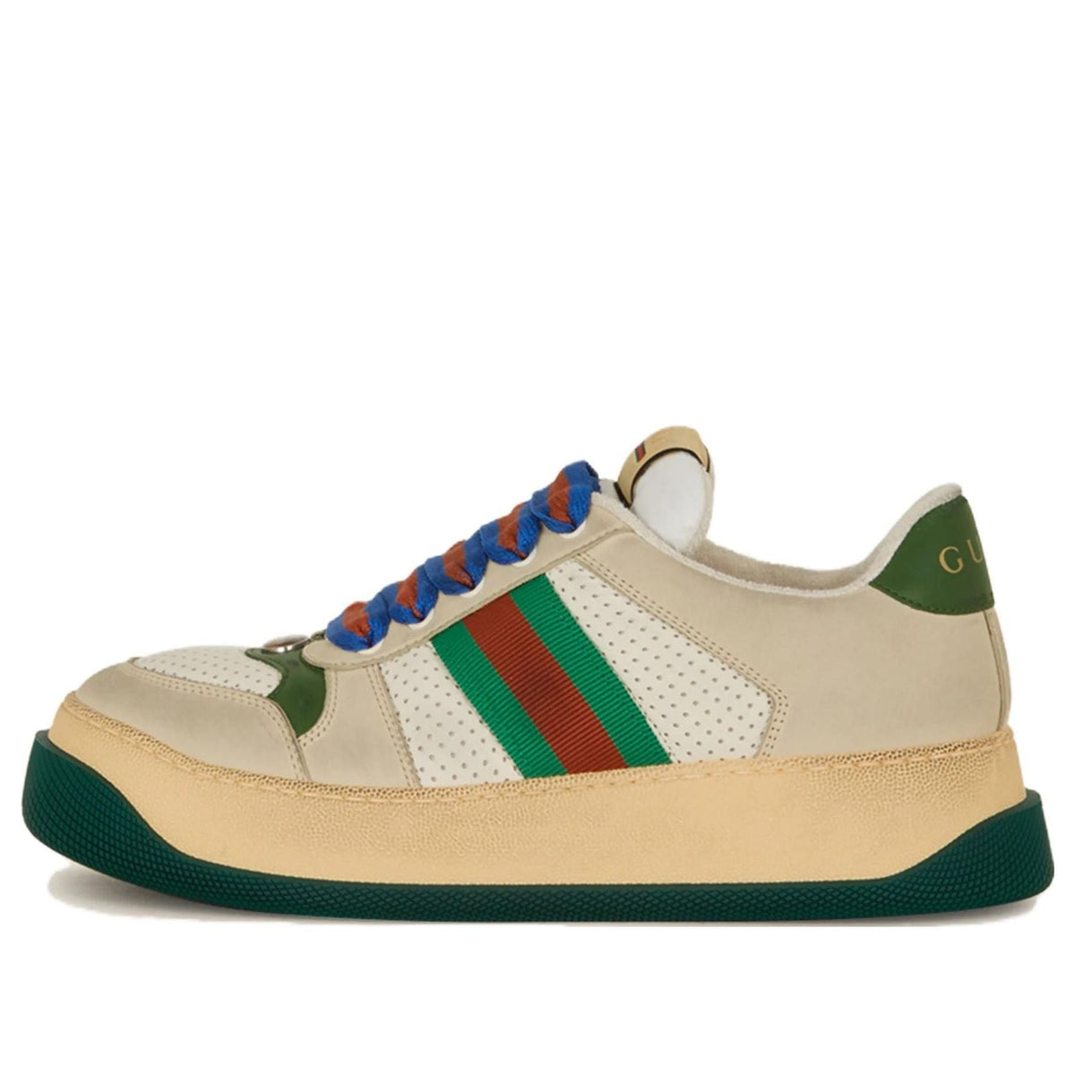 Gucci Screener GG Leather Sneakers 'Beige Green Blue' 756465-0YIA0-9547