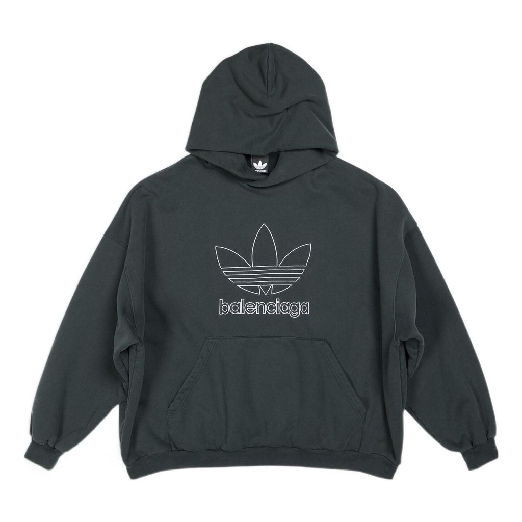 Balenciaga x adidas Logo Oversized Hoodie 'Green White' 712396TNVA93775