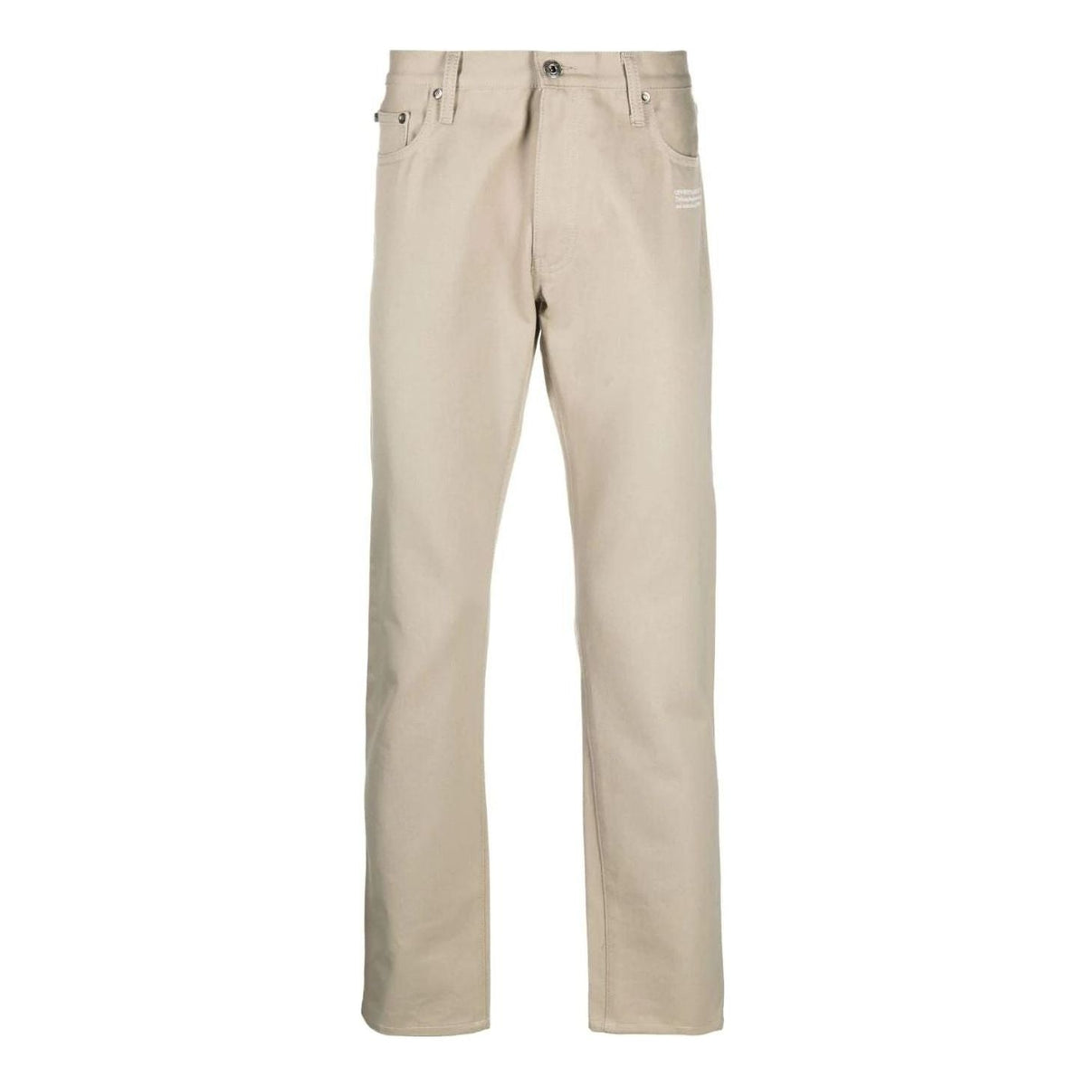 Off-White Logo-Print Straight-Leg Jeans OMYA102F21DEN0061701