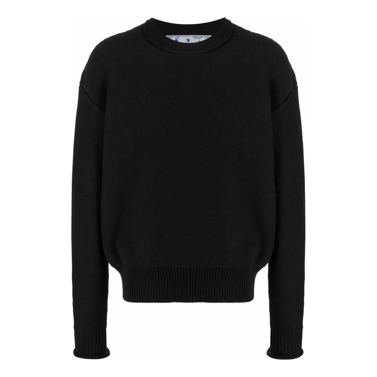 Off-White Wave Crew Neck Jumper 'Black' OMHE107S22KNI0021010