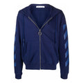 Men's Off-White FW21 Stripe Zipper Ordinary Version Blue OMBE001F21FLE0034545