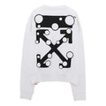 Men's Off-White Logo Arrow Pattern Pullover Loose Fit White OMBA035F21FLE0020110